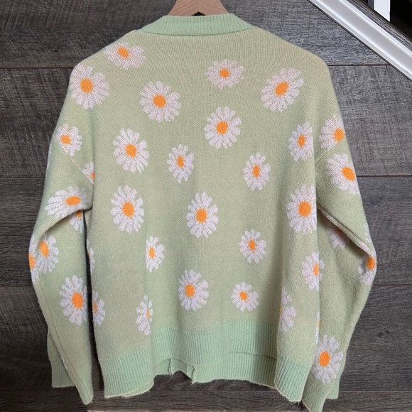 Y2K Floral Print Knit Cardigan Sweater One Size - Picture 5 of 5